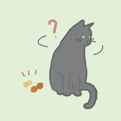 おやつに気づかない猫